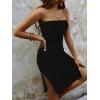 imageSOLY HUX Womens Strapless Tube Dresses Casual Summer Sun Dress Split Thigh Bodycon Midi DressesSolid Black