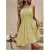 imageSOLY HUX Womens Summer Dress Ditsy Floral Print Spaghetti Strap Flowy Cami Dresses SundressesLime Green Floral