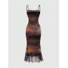 imageSOLY HUX Womens Tie Dye Ruched Bodycon Maxi Dress Sexy Mesh Sleeveless Cocktail Party Club Long Cami DressesBrown Multi