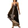 imageSOLY HUX Womens Boho Floral Print Maxi Dress Halter Backless Flowy Long Vacation Beach Summer DressesBlack Tribal