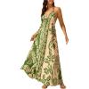 imageSOLY HUX Womens Boho Floral Print Maxi Dress Halter Backless Flowy Long Vacation Beach Summer DressesGreen Floral