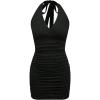 imageSOLY HUX Womens Cheetah Print Dress Y2k Sexy Leopard Halter V Neck Bodycon Mini Dress Party Club DressesPure Black