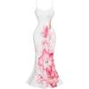 imageSOLY HUX Womens Summer Cami Midi Dress Floral Appliques V Neck Spaghetti Strap Bodycon DressesWhite Floral