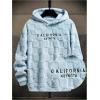 imageSOLY HUX Hoodies for Men Letter Graphic Pullover Hoodie Sherpa Embroidery Long Sleeve Fleece Hooded SweatshirtLight Blue Letter