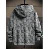 imageSOLY HUX Hoodies for Men Letter Graphic Pullover Hoodie Sherpa Embroidery Long Sleeve Fleece Hooded SweatshirtLight Grey Letter