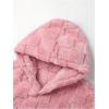 imageSOLY HUX Hoodies for Men Letter Graphic Pullover Hoodie Sherpa Embroidery Long Sleeve Fleece Hooded SweatshirtPink Letter