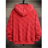 imageSOLY HUX Hoodies for Men Letter Graphic Pullover Hoodie Sherpa Embroidery Long Sleeve Fleece Hooded SweatshirtRed Letter