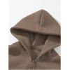 imageSOLY HUX Mens Quarter Zip Hoodies Zip Up Hoodie Long Sleeve Drop Shoulder Sweatshirt Casual PulloverPure Brown