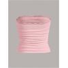 imageSOLY HUX Womens Lace Trim Ruched Bandeau Crop Tube Tops Bowknot Front Strapless Summer TopsLight Pink