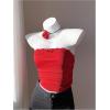 imageSOLY HUX Womens Lace Trim Ruched Bandeau Crop Tube Tops Bowknot Front Strapless Summer TopsSolid Burgundy