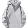 imageSOLY HUX Mens Quarter Zip Hoodies Zip Up Hoodie Long Sleeve Drop Shoulder Sweatshirt Casual PulloverPlain Light Grey