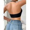 imageSOLY HUX Bras for Women Lace Front Closure Wireless Bra Halter Deep V Neck Comfort BralettePure Black