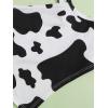 imageSOLY HUX Girls Spaghetti Strap Cow Print Asymmetrical Hem Bandana Cami Crop TopBlack and White