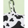 imageSOLY HUX Girls Spaghetti Strap Cow Print Asymmetrical Hem Bandana Cami Crop TopBlack and White