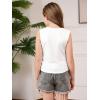 imageSOLY HUX Girls Tank Tops 2 Piece Trendy Cute Ruched Square Neck Summer Clothes for Teen GirlsBlack and White