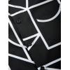imageSOLY HUX Mens 2 Piece Outfits Tropical Print Short Sleeve Button Down Hawaiian Shirt and Shorts SetBlack Geometric