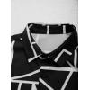 imageSOLY HUX Mens 2 Piece Outfits Tropical Print Short Sleeve Button Down Hawaiian Shirt and Shorts SetBlack Geometric