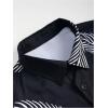 imageSOLY HUX Mens 2 Piece Outfits Tropical Print Short Sleeve Button Down Hawaiian Shirt and Shorts SetBlack Leaf Print