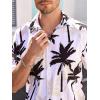 imageSOLY HUX Mens 2 Piece Outfits Tropical Print Short Sleeve Button Down Hawaiian Shirt and Shorts SetBlack and White Tropical