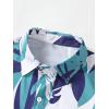 imageSOLY HUX Mens 2 Piece Outfits Tropical Print Short Sleeve Button Down Hawaiian Shirt and Shorts SetBlue and White Tropical