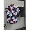 imageSOLY HUX Mens 2 Piece Outfits Tropical Print Short Sleeve Button Down Hawaiian Shirt and Shorts SetMulti Tropical Printed