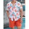 imageSOLY HUX Mens 2 Piece Outfits Tropical Print Short Sleeve Button Down Hawaiian Shirt and Shorts SetMulticoloured Tropical