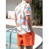 imageSOLY HUX Mens 2 Piece Outfits Tropical Print Short Sleeve Button Down Hawaiian Shirt and Shorts SetMulticoloured Tropical