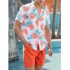 imageSOLY HUX Mens 2 Piece Outfits Tropical Print Short Sleeve Button Down Hawaiian Shirt and Shorts SetMulticoloured Tropical