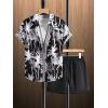 imageSOLY HUX Mens 2 Piece Outfits Tropical Print Short Sleeve Button Down Hawaiian Shirt and Shorts SetTropical Multicoloured