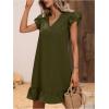 imageSOLY HUX Summer Dresses for Women V Neck Cap Sleeve Ruffle Hem Smock Short DressPlain Army Green