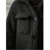 imageSOLY HUX Toddler Girls Fleece Fuzzy Jacket Button Down Collar Long Sleeve Pocket Coat OuterwearPure Black