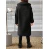 imageSOLY HUX Toddler Girls Fleece Fuzzy Jacket Button Down Collar Long Sleeve Pocket Coat OuterwearPure Black