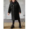 imageSOLY HUX Toddler Girls Fleece Fuzzy Jacket Button Down Collar Long Sleeve Pocket Coat OuterwearPure Black