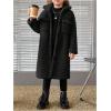 imageSOLY HUX Toddler Girls Fleece Fuzzy Jacket Button Down Collar Long Sleeve Pocket Coat OuterwearPure Black