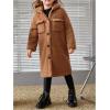 imageSOLY HUX Toddler Girls Fleece Fuzzy Jacket Button Down Collar Long Sleeve Pocket Coat OuterwearPure Coffee Brown