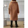 imageSOLY HUX Toddler Girls Fleece Fuzzy Jacket Button Down Collar Long Sleeve Pocket Coat OuterwearPure Coffee Brown