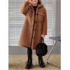 imageSOLY HUX Toddler Girls Fleece Fuzzy Jacket Button Down Collar Long Sleeve Pocket Coat OuterwearPure Coffee Brown