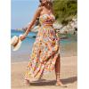 imageSOLY HUX Womens Boho 2 Piece Outfits Floral Print Colorful Tube Top and Ruffle Hem Maxi Skirt SetYellow Floral Print