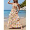 imageSOLY HUX Womens Boho 2 Piece Outfits Floral Print Colorful Tube Top and Ruffle Hem Maxi Skirt SetYellow Floral Print