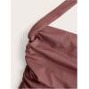 imageSOLY HUX Womens Bubble Mini Dress Halter Backless Ruched Y2K Club Party Short Sundress with Builtin ShortsSolid Coffee Brown