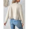 imageSOLY HUX Womens Faux Suede Fringe Trim Long Sleeve Open Front Cardigan Jacket Western Concert OutfitsSolid Khaki