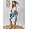 imageSOLY HUX Womens Faux Suede Fringe Trim Long Sleeve Open Front Cardigan Jacket Western Concert OutfitsSolid Khaki