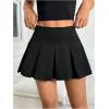 imageSOLY HUX Womens Pleated Mini Skirts High Waisted A Line Tennis Skater Skirt Skorts with ShortsPure Black