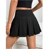 imageSOLY HUX Womens Pleated Mini Skirts High Waisted A Line Tennis Skater Skirt Skorts with ShortsPure Black