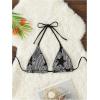 imageSOLY HUX Womens Sequin Bikini Tops Triangle Halter Tie Back Sparkly Star Swimsuit Tops Bathing SuitBlack Star