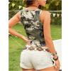 imageSOLY HUX Womens Square Neck Tank Top Sleeveless Slim Fit Shirts Camo Vest TopsLight Green Camo