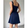 imageSOLY HUX Womens Summer Dresses Square Neck Sleeveless A Line Mini Dress Party Cocktail Short DressDark Blue