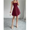 imageSOLY HUX Womens Summer Dresses Square Neck Sleeveless A Line Mini Dress Party Cocktail Short DressSolid Burgundy