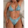 imageSOLY HUX Womens Zebra Print Halter Swimsuit Tie Back High Cut Bikini Set 2 Piece Bathing SuitMint Blue Zebra