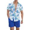 Blue and White Tropical Printed